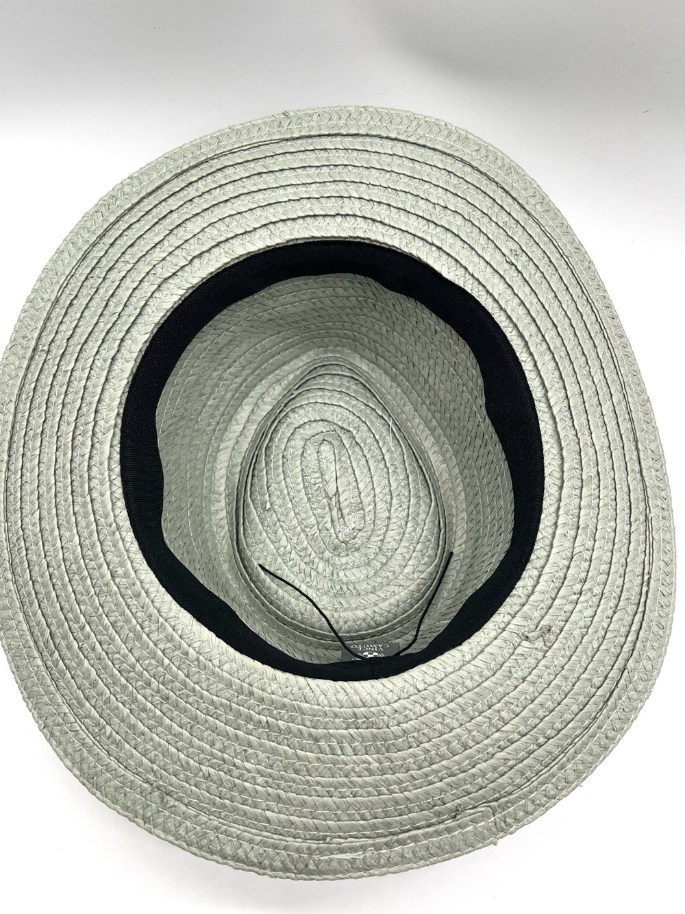 Vince Camuto Seafoam/Sage Straw Sun Hat Gold Chain Accent Wide Brim EUC - Picture 10 of 13